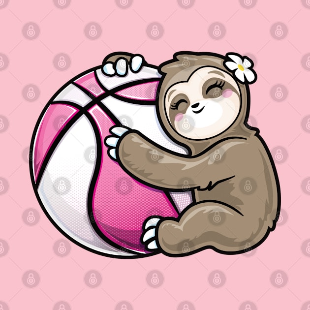 Cute Girls Basketball Sloth Player by PnJ