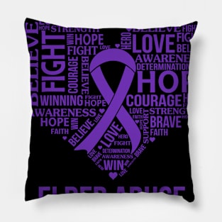 I Wear Purple For Elder Abuse Awareness Shirt Pillow