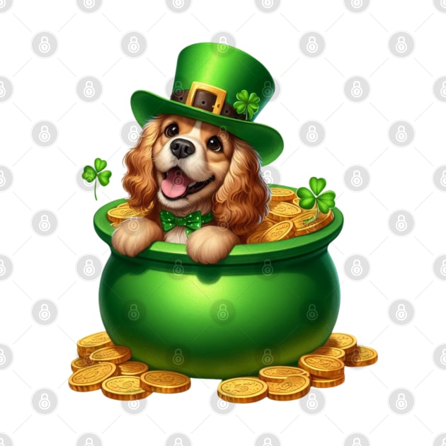 St Patricks Day Cocker Spaniel Dog by Chromatic Fusion Studio