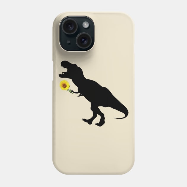 Sunflower and T rex dinosaur kind good heart Phone Case by Collagedream