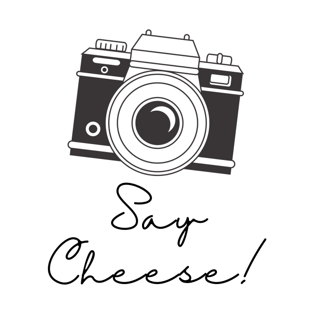 Camera, Say cheese t-shirt. Travel and adventures by Monkey Mindset