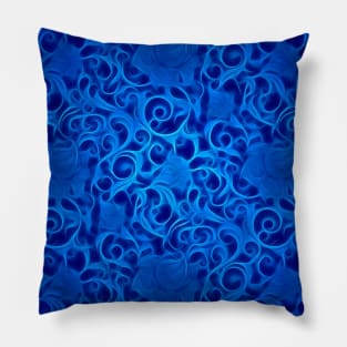 Ethereal Blue Floral Pillow