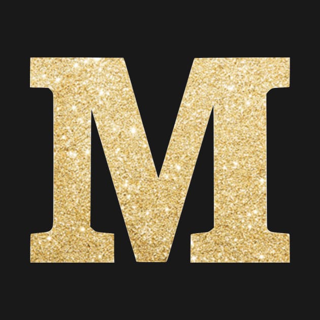 The Letter M Gold Metallic Design by Claireandrewss