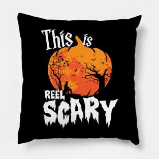 Halloween Pumpkin Fishing Rod Angling This Is Reel Scary Pillow