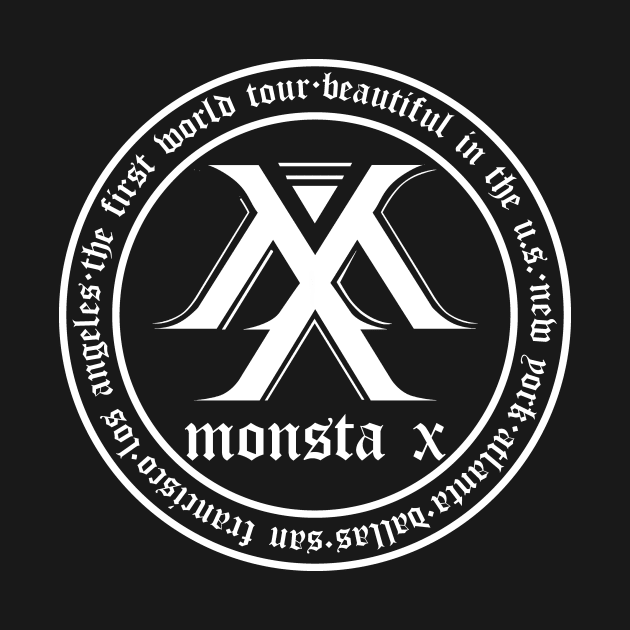 MONSTA X Beautiful World Tour US Stops White Logo by cxnq