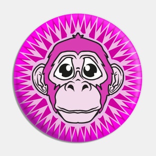 Pink & Purple Sad Monkey Pin