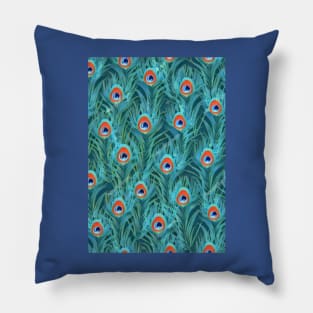 Peacock Feathers II Pillow