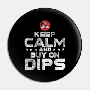 Avalanche AVAX Coin Keep Calm and Buy The Dip Crypto Token Cryptocurrency Wallet Birthday Gift For Men Women Kids Pin