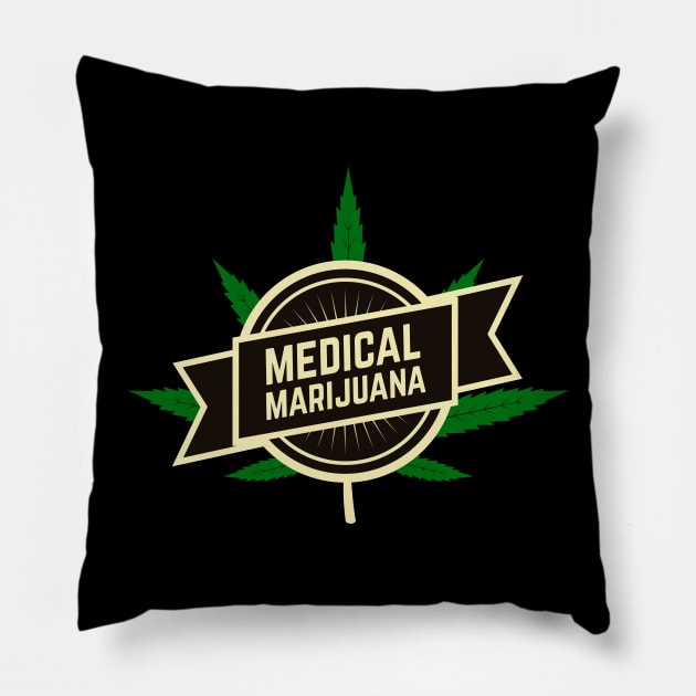 Medical Marijuana Leaf Pillow by CryptoTextile