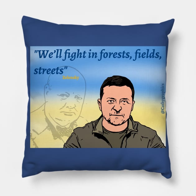 We Will Fight Pillow by CathyGraphics