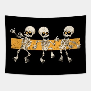 Funny 3 Dancing Skeleton Halloween Gift Tapestry