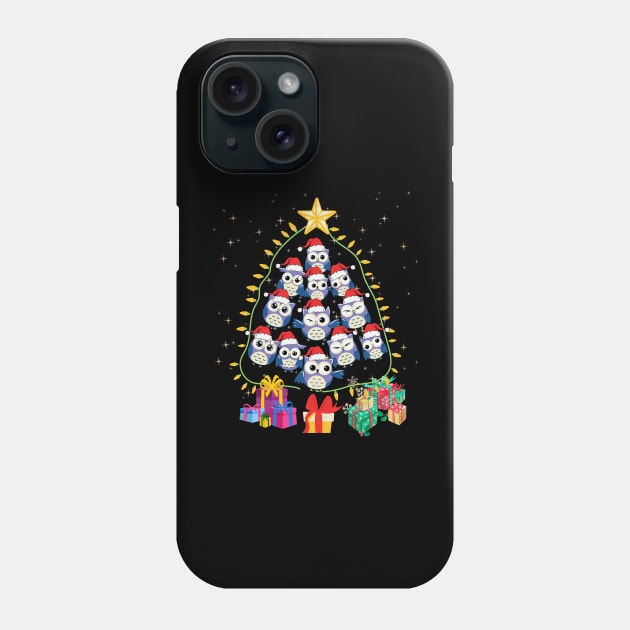 Christmas Tree Owls Lovers Gifts Phone Case by Positive Designer