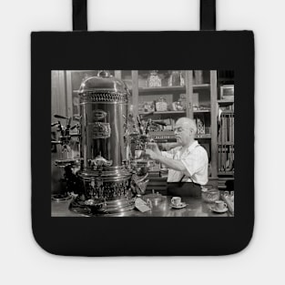 Espresso Coffee Shop, 1942. Vintage Photo Tote