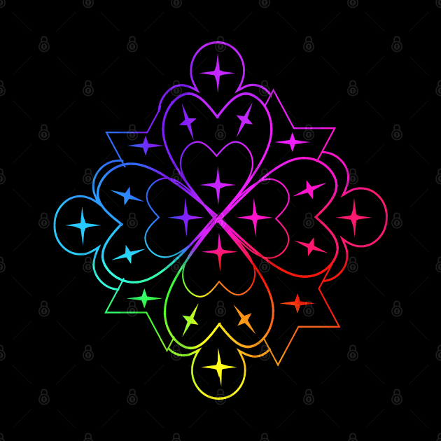 Single heart rainbow mandala by Timeforplay