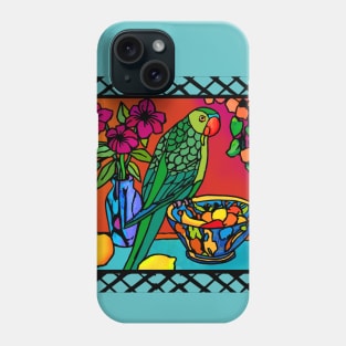 Parrot on a Fruit bowl Phone Case