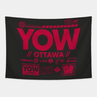 Vintage Ottawa YOW Airport Code Travel Day Retro Travel Tag Canada alt Tapestry