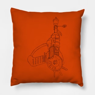 Zombie Ray Gun Blueprint on Orange Pillow