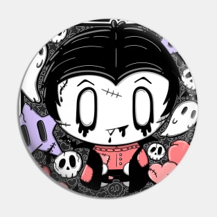 Victor the zombie vampire boy in kawaii style Pin