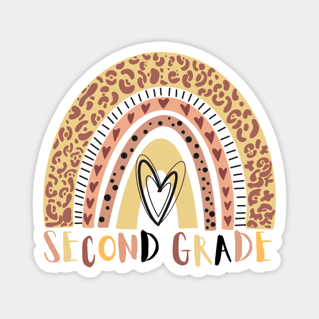 Second Grade Leopard Pint Rainbow Magnet by The WYLD Tribe