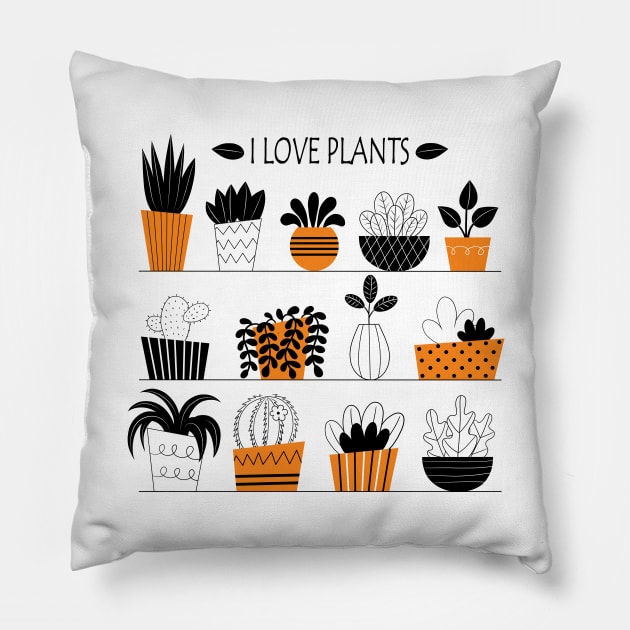 I love plants Pillow by Smoky Lemon