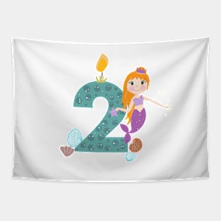 Mermaid second birthday Tapestry