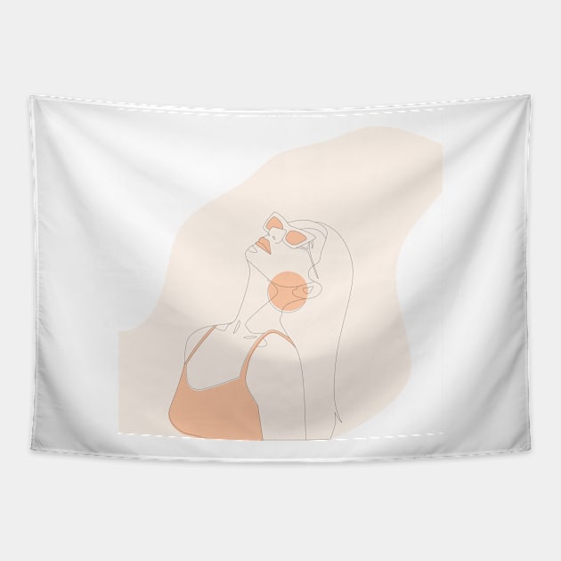 line girl Tapestry by bluemint