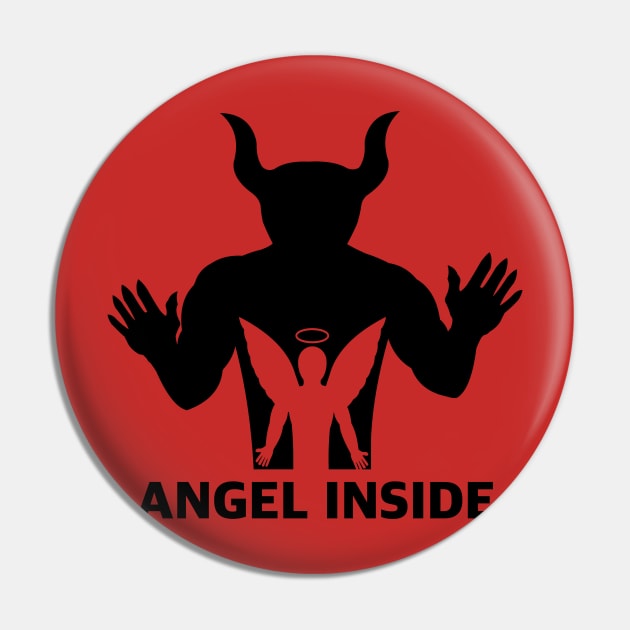 Angel Inside black Pin by Sierra_42