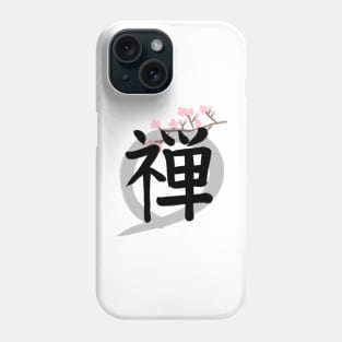 Zen in Kanji with Flower Phone Case