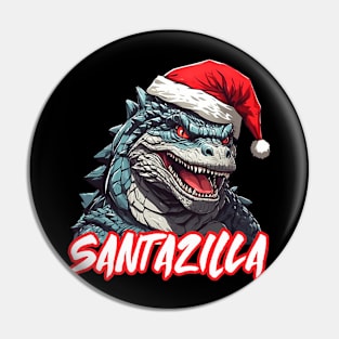 Santazilla Japanese Monster Kaiju Christmas Pin