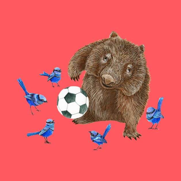 Wombat vs wrens soccer by ruta13art