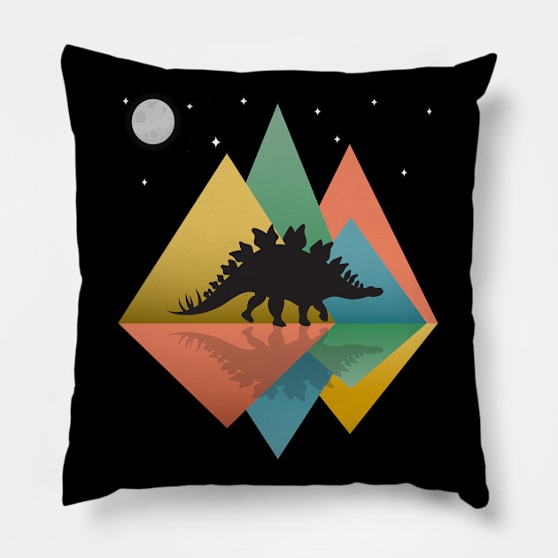 Dinosaur - Stegosaurus Dinosaur Pillow by Kudostees