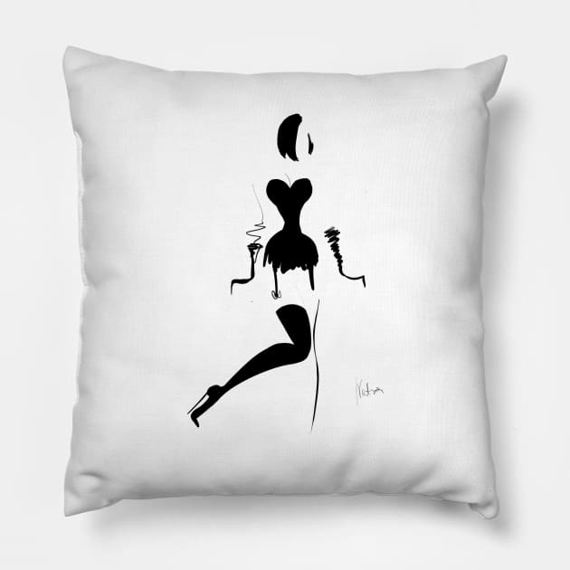 Black and White Pillow by Natxa