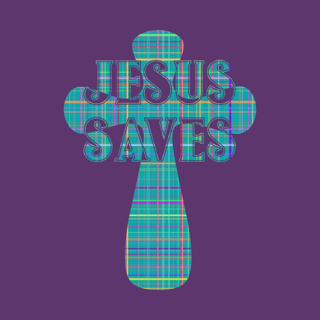 Jesus Saves Decorative Cross by AlondraHanley