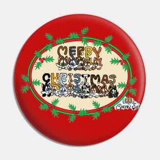 Fritts Cartoons " Merry Christmas Cat Tails" Pin