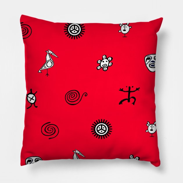 Taino Symbol Pattern Pillow by lilyvtattoos
