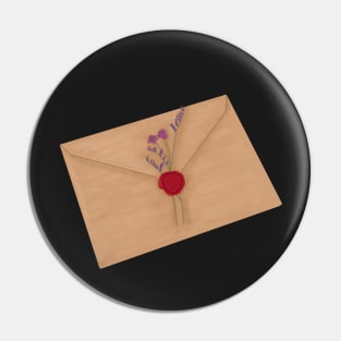 Envelope waxed sealed with flowers Pin
