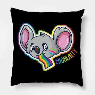 Cute Ekoalaity Koala Bear with Rainbow Tongue Pillow