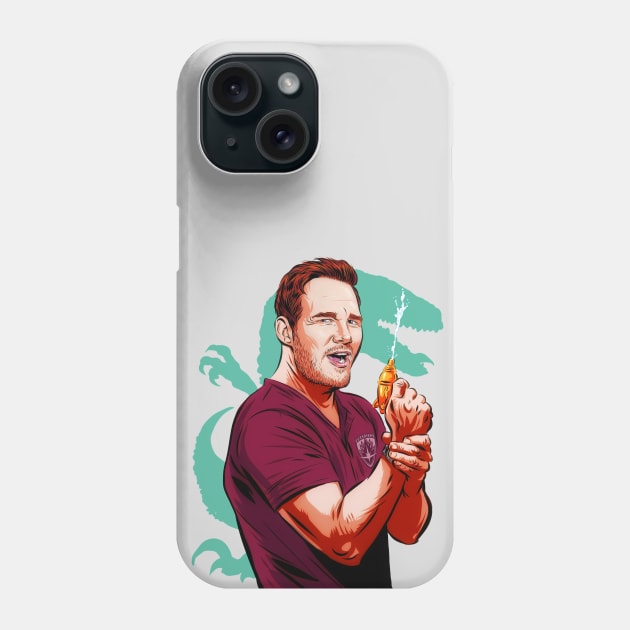 Chris Pratt - An illustration by Paul Cemmick Phone Case by PLAYDIGITAL2020