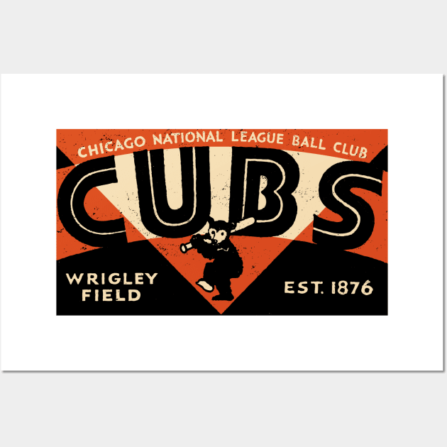 Chicago Cubs Retro Cubbie-Bear Logo Medium Gray T-Shirt