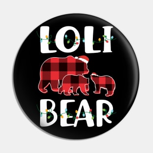 Loli Bear Red Plaid Christmas Pajama Matching Family Gift Pin