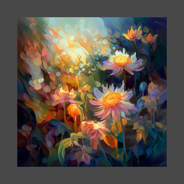 Daisies in Garden 1 by redwitchart