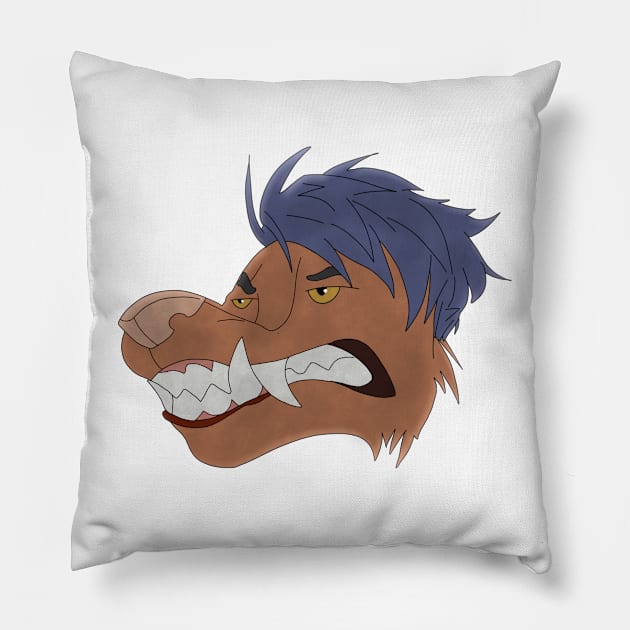 Anthro wolf face Pillow by Veleno