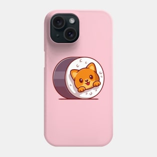 Cute Cat Sushi Cartoon Illustration Phone Case