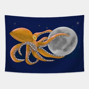 Octopus and moon Tapestry