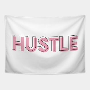 Hustle Pink Girly Outline Fashion Sans Serif Tapestry