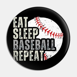 Eat Sleep Baseball Repeat Funny Baseball Player Pin