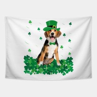 Beagle Leprechaun Lucky Shamrock St Patricks Day Tapestry