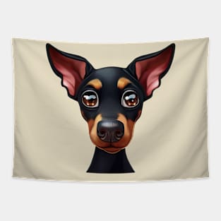 Small Version - Charming Doberman Portrait Tapestry