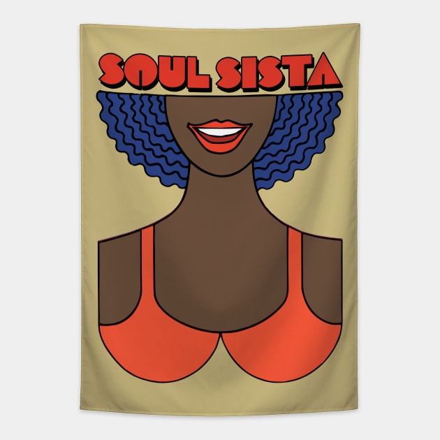 Soul Sista / Retro Soul Music Fan Design Tapestry by DankFutura