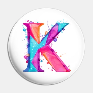 letter K cartoon art v3 Pin